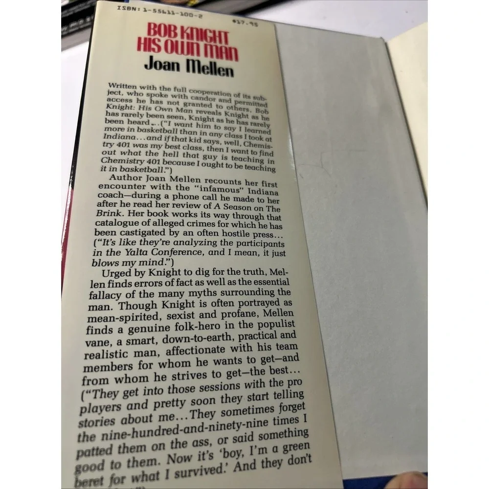 Bob Knight: His Own Man Joan Mellen, Hardcover Book